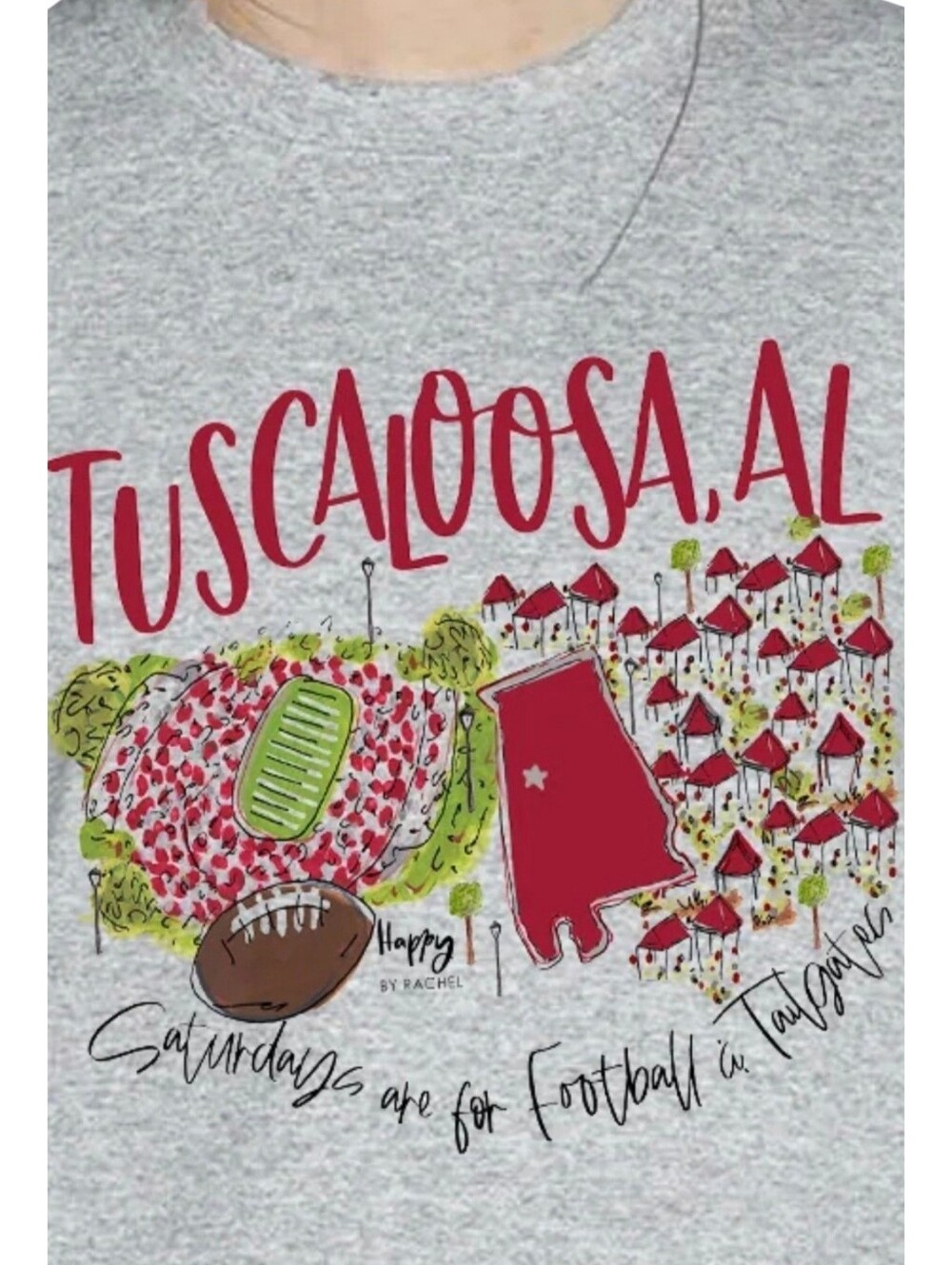 NWT Alabama Sweatshirt Tuscaloosa Saturdays are for Football & Tailgates L